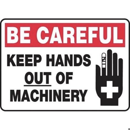 Accuform SAFETY SIGN  BE CAREFUL KEEP HANDS MEQM900VA MEQM900VA